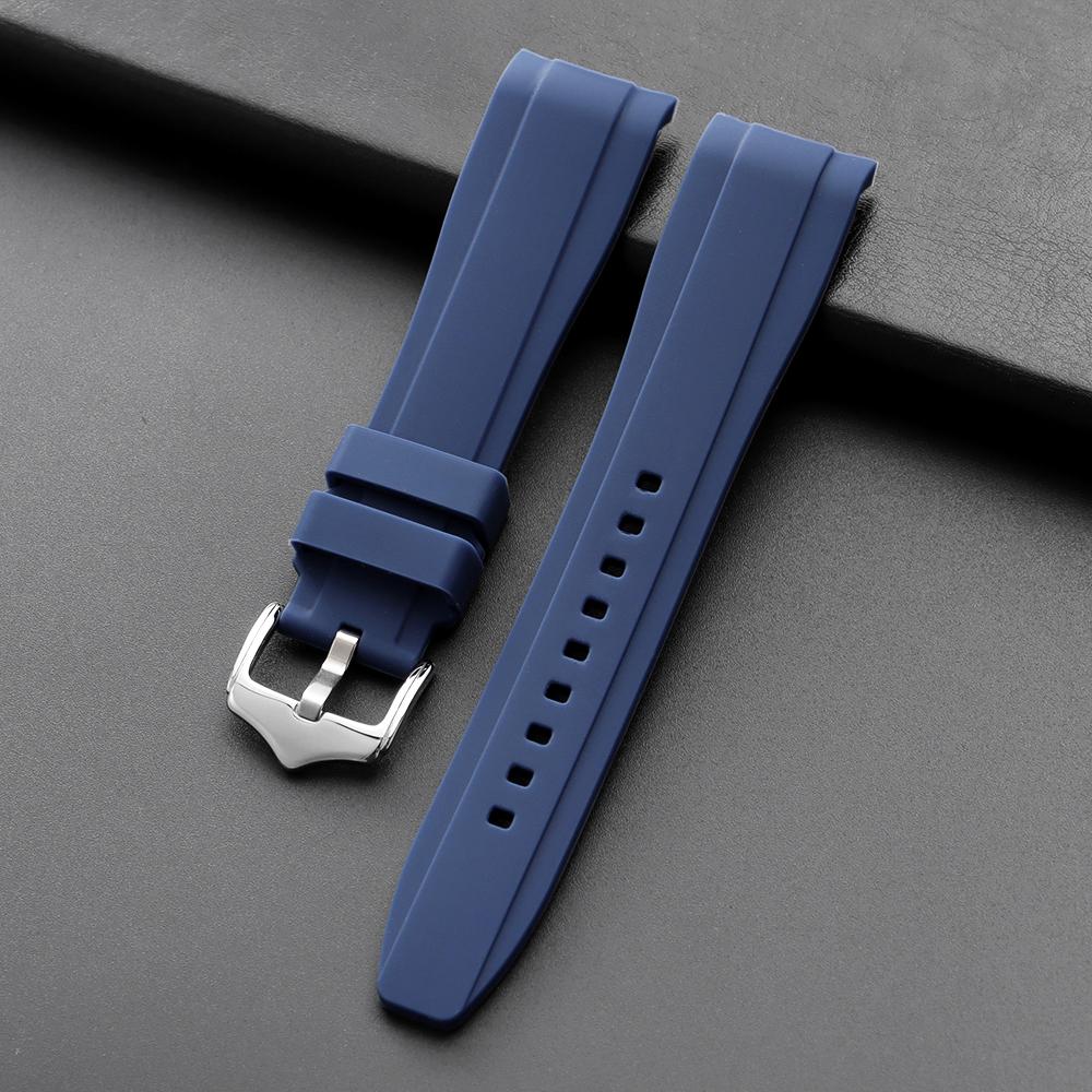 20мм22мм для Rolex Резиновый ремешок для Swatch Универсальный Мужской Женский Изогнутый конец Силиконовый ремешок для часов Citizen Sport Водонепроницаемый ремень