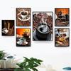 Винтажная картина на холсте с кофейными зернами, настенная живопись, постеры для кофейни, принты, современный реалист, украшение дома, ресторан, гостиная, без рамки