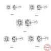 Genuine 2 Carat Four-Claw Moissanite Stud Earrings S925 Sterling Silver Plated 18K Gold Moissanite Stud Earrings Female Manufacturer