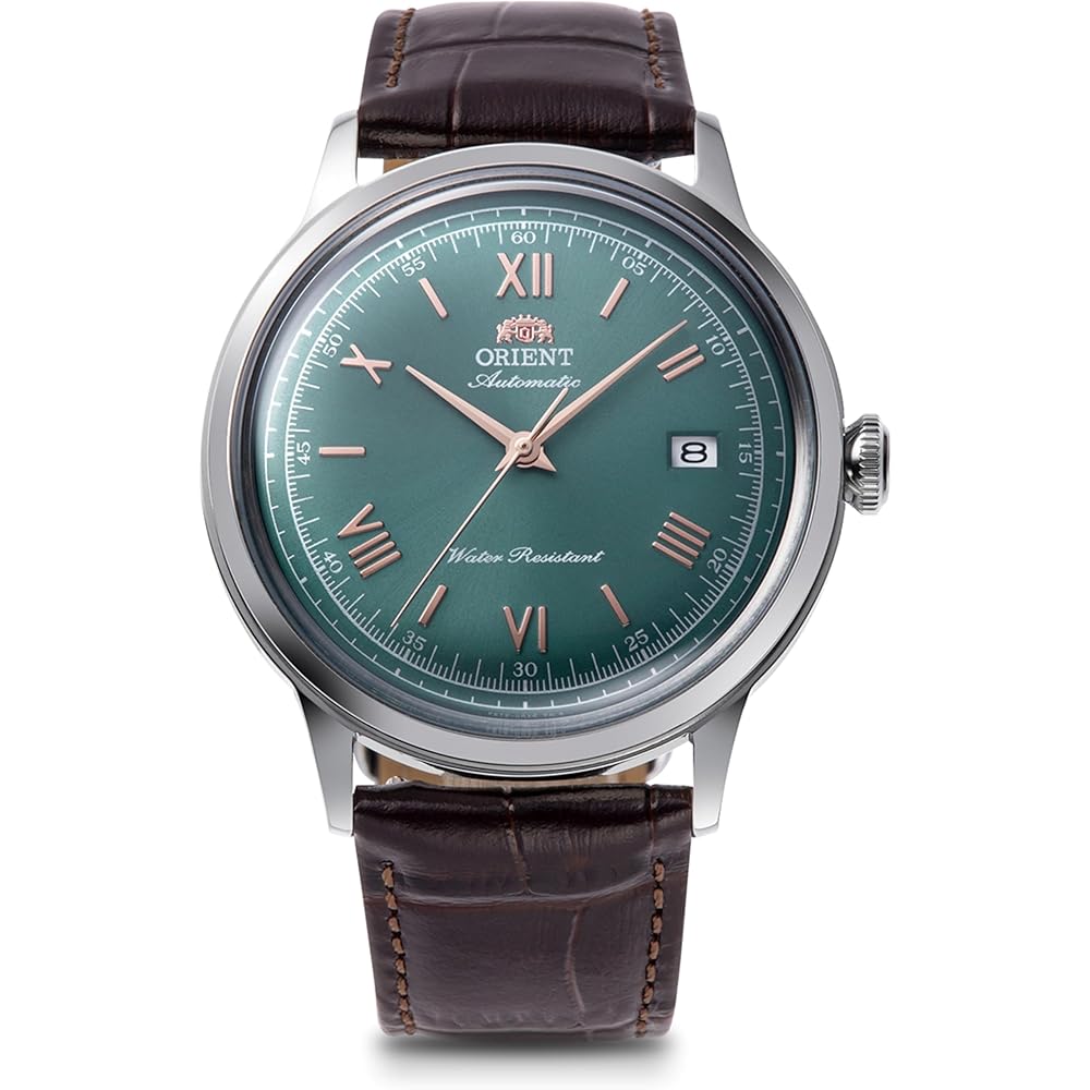 Мужские автоматические часы Orient Bambino Зеленые Механические 40 мм