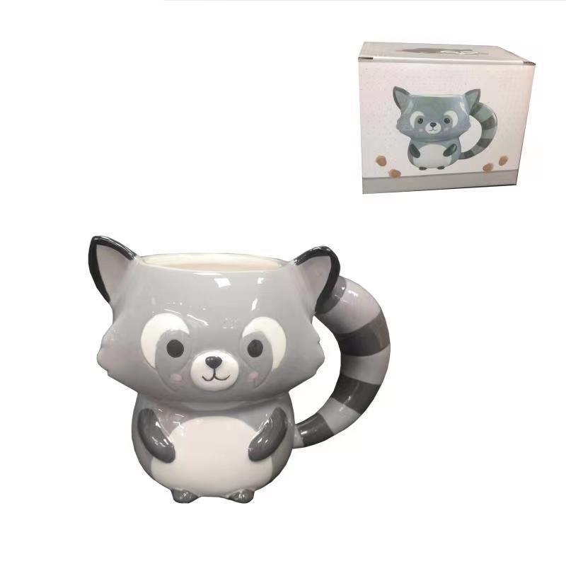 Керамическая кружка с енотом 3D - Милая кружка с выражением животного