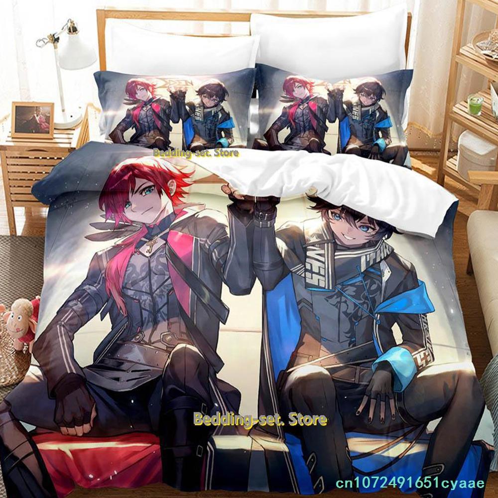 VTuber Axia Krone Постельное белье Односпальное Полуторное Двуспальное Евро Кинг-сайз Комплект постельного белья для спальни взрослого ребенка Комплекты с пододеяльником Аниме Parure De Lit Кровать