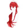 Anime 80CM Diluc Wig Genshin Impact Cosplay Red Hair Long Curly Styled Heat Resistant for Adult Men Women Halloween Role Play