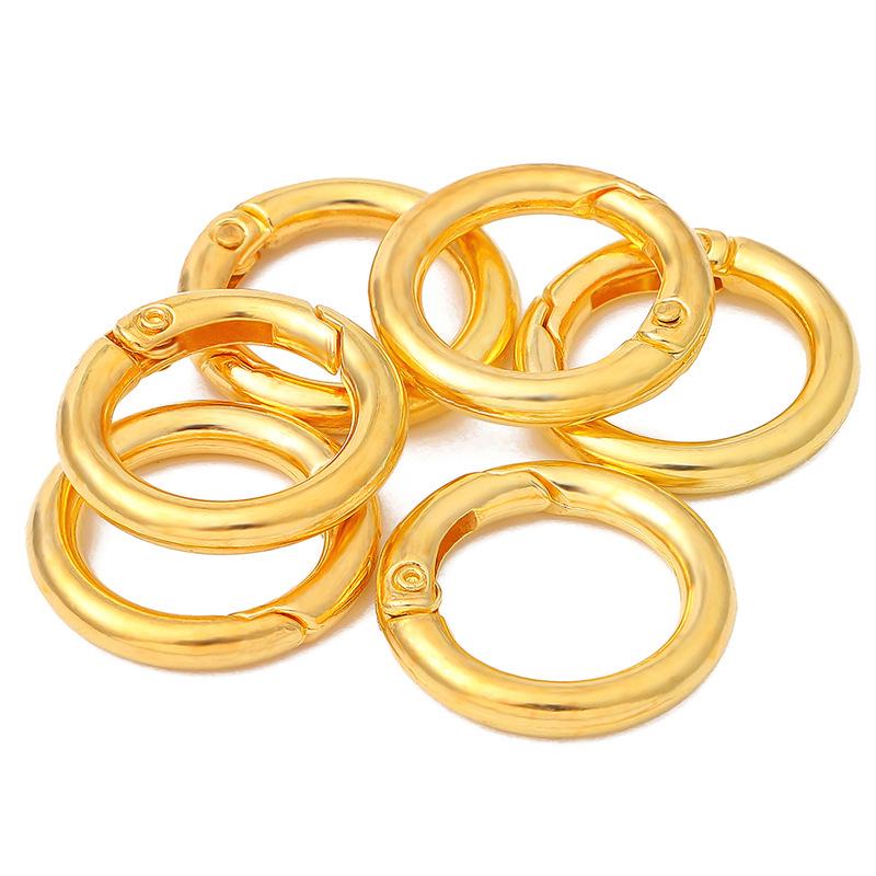 5 цветных колец из сплава, круглый брелок для ключей, крючок для сумки, самодельные аксессуары для украшений из открытых пружинных колец.