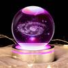 3D Galaxy Crystal Ball with LED Light Base Glass Planet Sphere Galaxy Model Figurine Night Light Astronomy Decoration Gifts