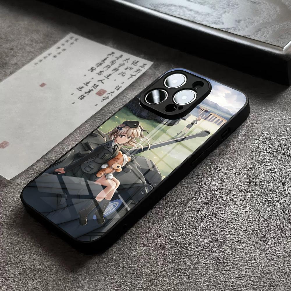 Чехол для телефона Girls Und Panzer для iPhone 18 16 Pro Max 15 Plus 14 Pro 12 11 13 Mini X XR XS Max 8 7 Plus SE Стеклянный чехол