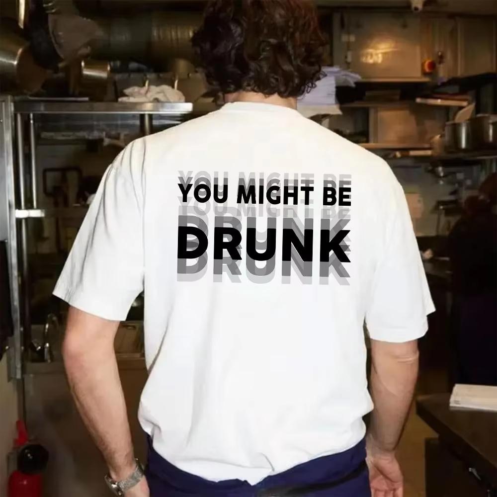 Drunk Text Printcrew Neck Tshirt Cottonsummer Casual Topsunisex Streetweardaily Outfitrelaxed Fit Tshirtfunny Meme Tee