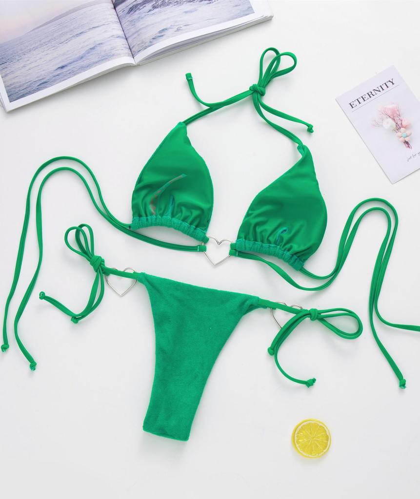 European & American Style Triangle Tie-Up Bikini - 807GR Swimsuit Collection