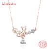 Линдон Стерлингового Серебра 925 Классическое Женское Ожерелье Кулон Циркон Модный Подарок