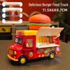 Children's Play: Ice Cream & Hamburger Toy Food Bus with Music & Pull-Back Car Model