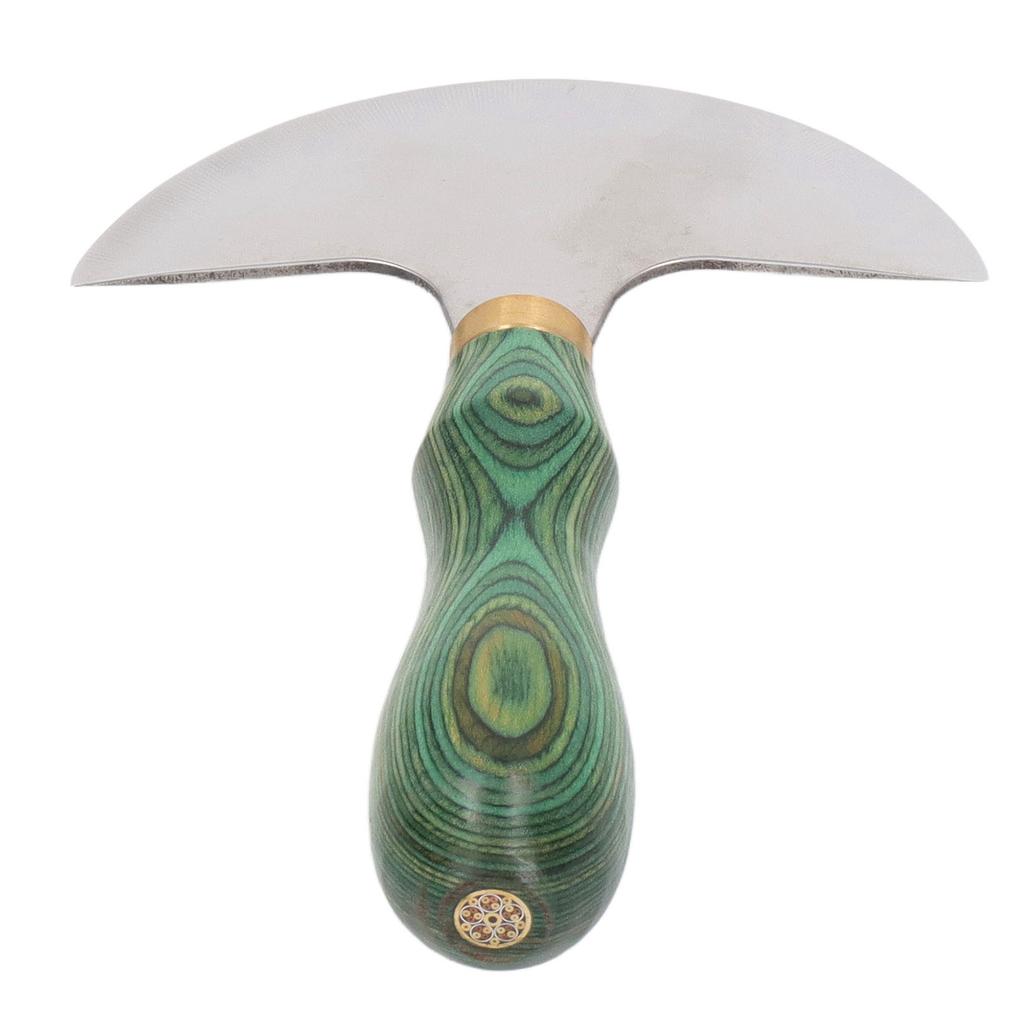 Round Head Knife Stainless Steel High Sharpness Wooden Handle Easy Control Leather Round Knife for Leather Craft DIY