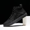 Высокие мужские кроссовки, черные мужские повседневные туфли, зимние ботинки из натуральной кожи для мужчин, спортивные теплые кроссовки, роскошные ботильоны на плоской подошве