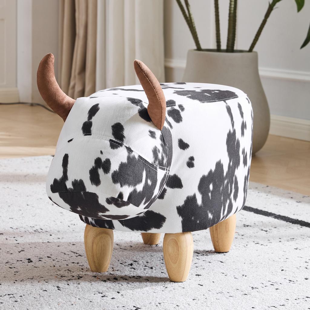 Universal Pet Foot Stool for All Seasons, Also Shoe-Changing Stool, Solid Wood Legs, Suitable for Home Decoration, Black and White