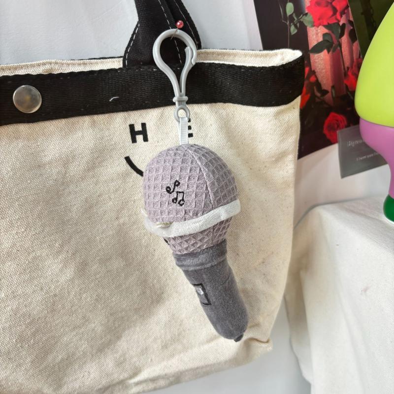 Мультяшный Милый Плюшевый Брелок Креативное Улыбающееся Выражение Кукла-Микрофон Подвеска Рюкзак Сумка Подвесной Шнурок Шарм Аксессуары