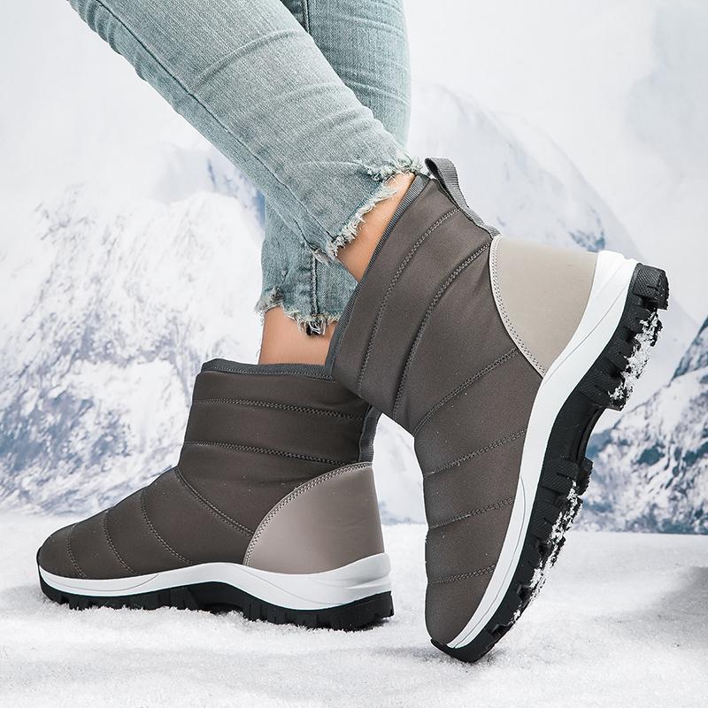 Ladies' Winter Fashionable Anti Slip Wear-resistant and Warm High Top Cotton Shoes with Added Fleece Outdoor Snow Boots