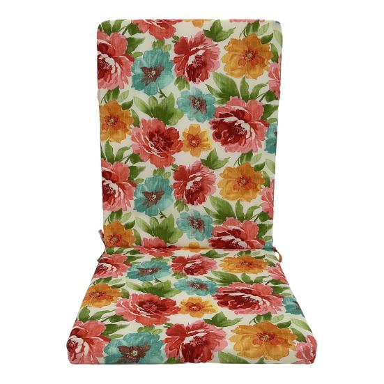 Подушка для кресла-качалки 18 дюймов x 19 дюймов Цветочная подушка на сиденье с ремнями Водонепроницаемая Устойчивая к выцветанию Подушка для спинки для обеденного стула, кресла-качалки для веранды