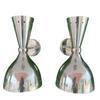 Mid-Century Modern Italian Double Wall Sconce -Chrome Finish Designer Lighting Fixture for Bathroom or Washbasin Décor