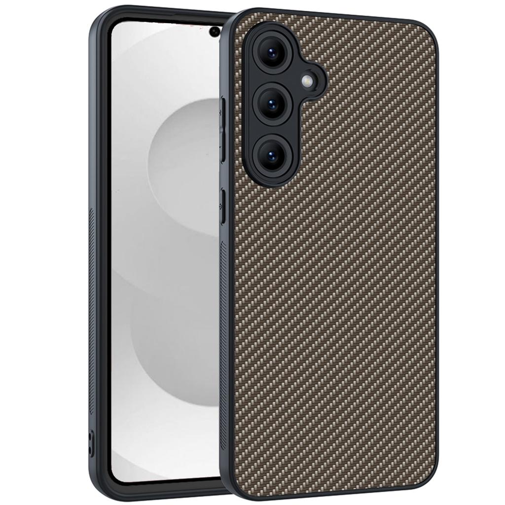 For Samsung Galaxy S26+ Case Leather + PC Hard Phone Cover Carbon Fiber Texture