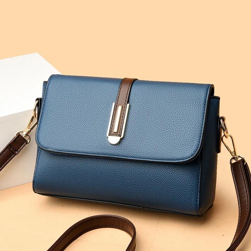 Простая маленькая квадратная универсальная сумка через плечо из искусственной кожи, городская модная повседневная сумка для поездок на работу