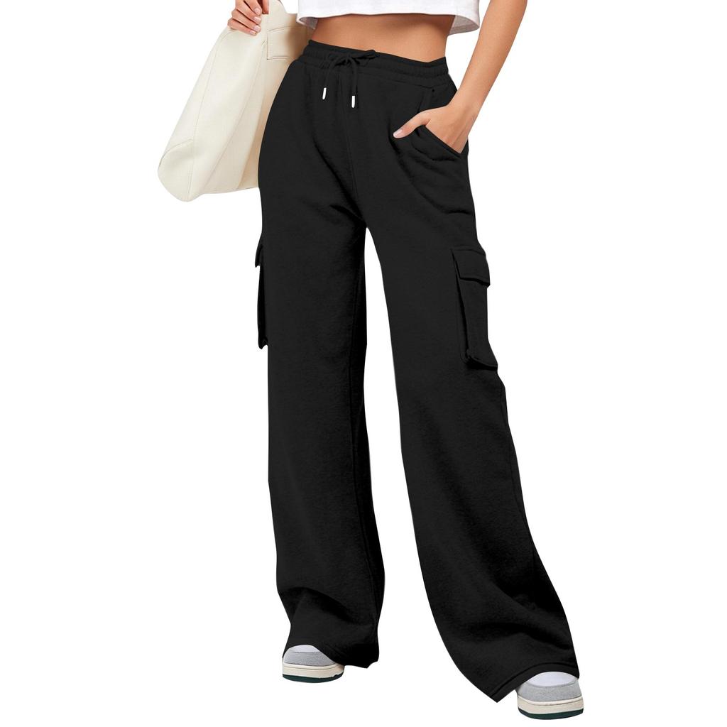 Womens Wide Leg Sweatpants Casual High Waist Baggy Sweatpants Boyfriend Jogger Pants With Pockets Trousers