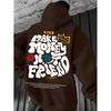 European and American trend men's and women's sweaters printed fleece long-sleeved hooded pullover spring and autumn shoulder-sleeved sweater