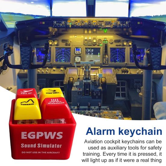 1/2 шт. Брелок Crew Alert Симулятор предупреждающего звука EGPWS с фонариком Реалистичный авиационный дизайн Инструмент для снятия стресса