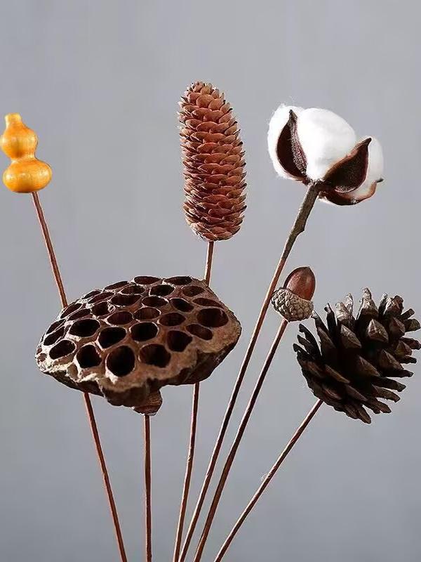 Preserved Flower Bouquet: Eucalyptus, Cotton, Pine Cones, Lotus Pods - DIY Home Decor