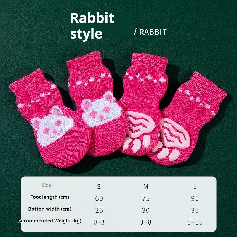 Нескользящие носки, вязаные защитные пинетки для маленьких кошачьих лап, зимние носки для собак, аксессуары для домашних животных, толстые теплые носки, 4 шт./комплект, аксессуары