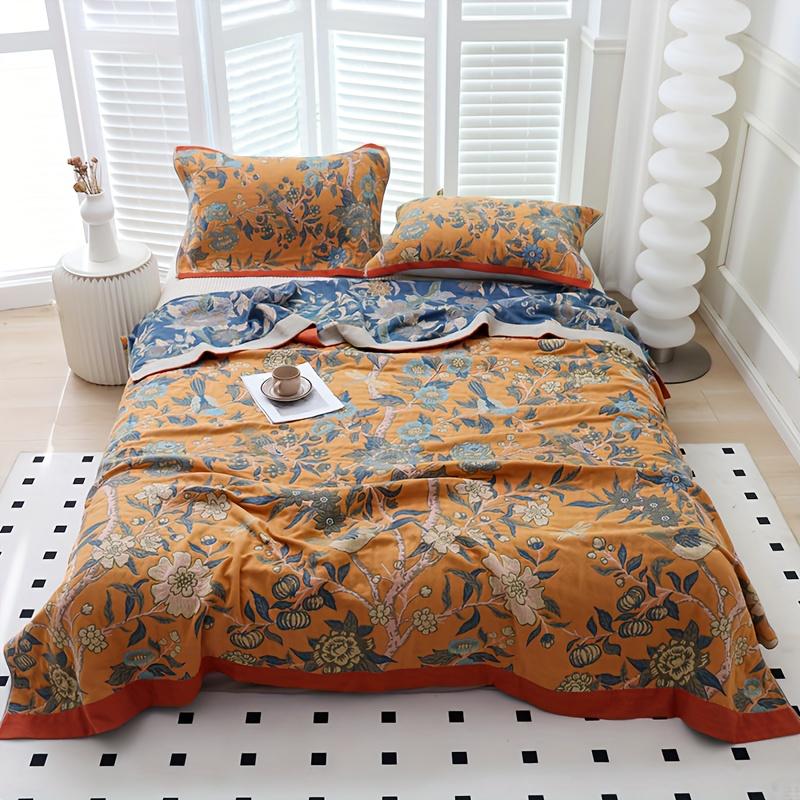 Multi-layer Gauze Throw Blanket Soft Breathable and Skin Friendly Bed Cover Sofa Towel Couch Blanket Lunch Break Blanket Summer Cooling Quilt