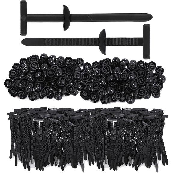 200Pcs Nylon Universal Cable Tie Buckle, Ziplock Pro Car Button Grip Ziptie Lock Clips, Strap Style Self-Locking Zip Tie For Automotive Bumper Fender