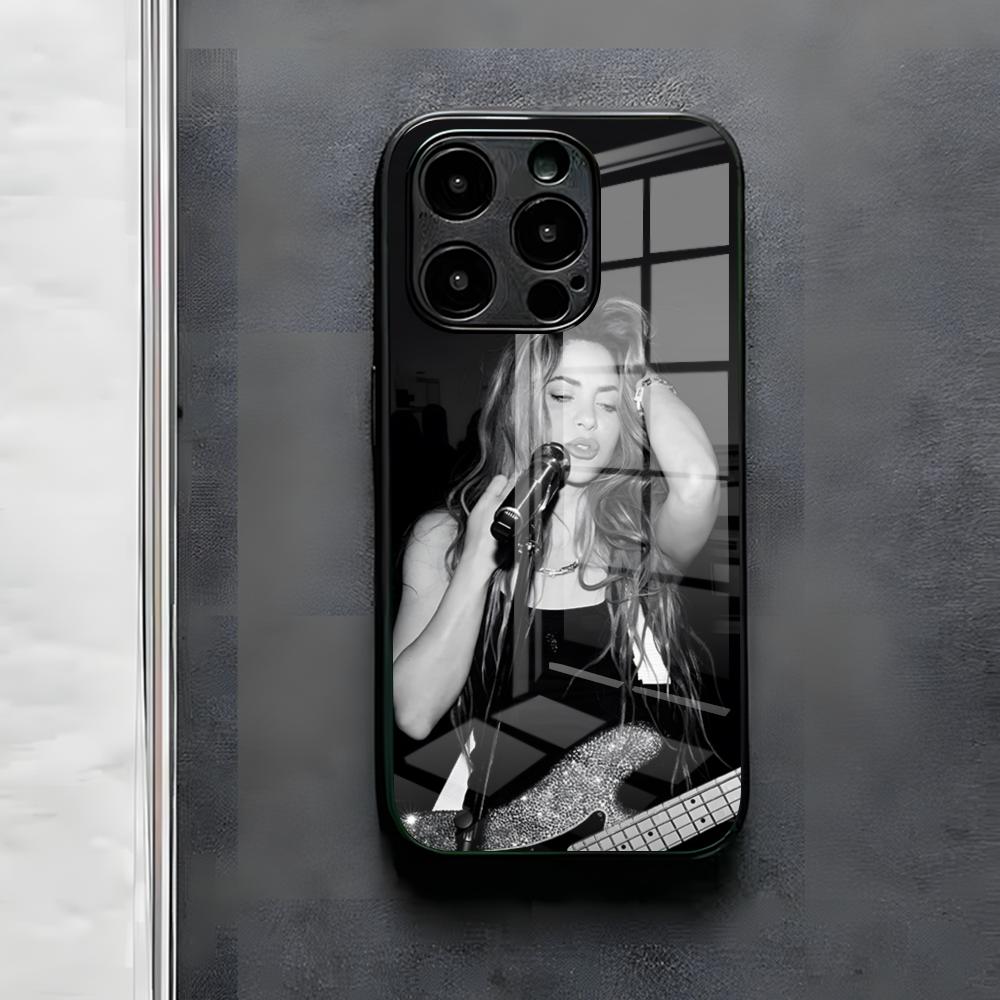 Чехол для телефона Singer Famous S-Shakira для iPhone 17 Air 16 E Pro Max 15 14 13 Mini 12 Pro 11 Max Plus Черная стеклянная крышка
