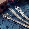 Retro Ethnic Style Miao Silver Hairpin Antique Bookmark Female Flower Hairpin Simple Classical Versatile Disc Hair Hairpin Hair Accessories