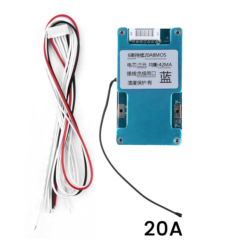 BMS 6S 22.2V 15A 20A 25A Li-ion 18650 Плата балансировки заряда аккумулятора Эквалайзер с защитой от температуры NTC Для электросамоката