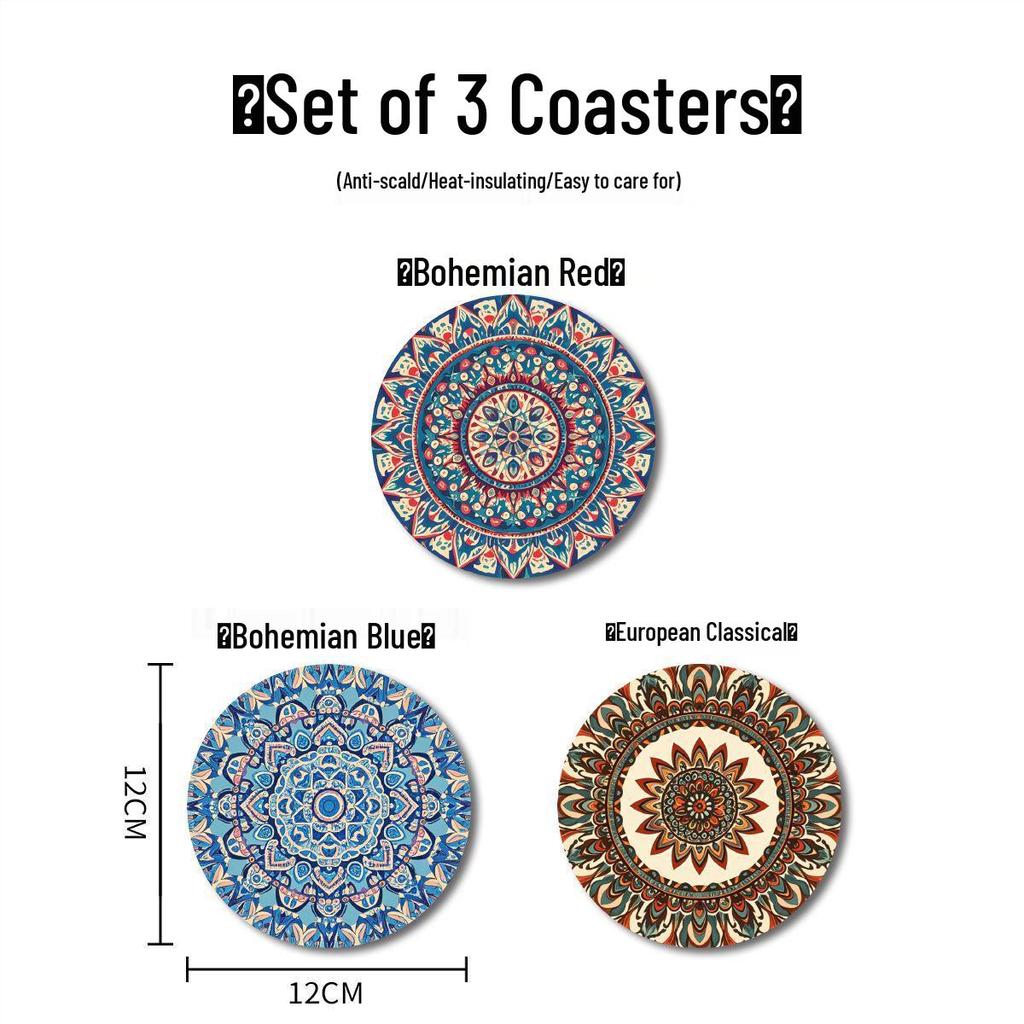 Богемная скандинавская круглая термостойкая противоскользящая подставка под тарелку с влагопоглощением