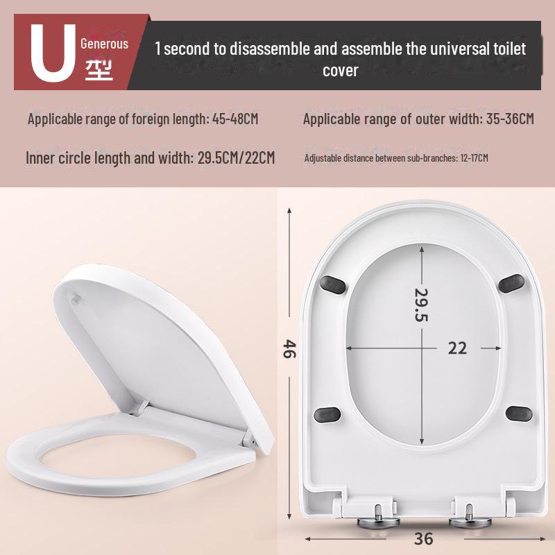 Универсальный быстроустанавливаемый чехол для сиденья унитаза с функцией замедления - утолщенные и удобные для домашнего хозяйства аксессуары