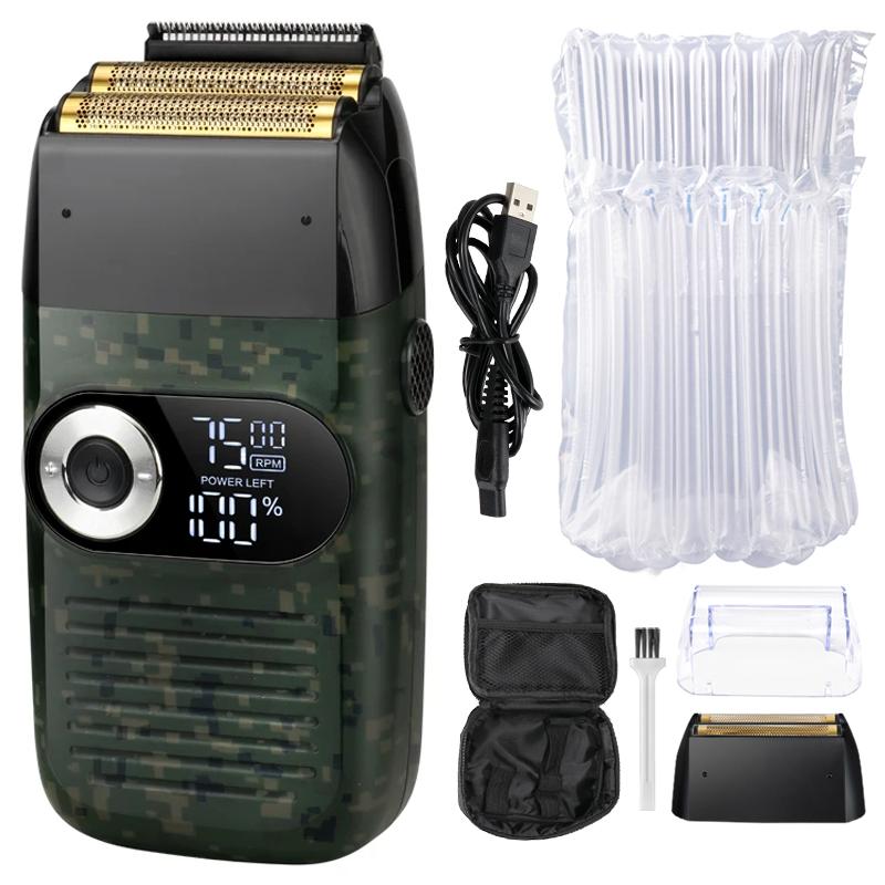 2 в 1 аккумуляторная электробритва с ЖК-дисплеем портативная беспроводная мужская возвратно-поступательная бритва триммер для бороды