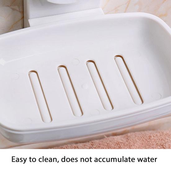 Настенная мыльница для душа на присоске, держатель для кускового мыла, самодренажируемый, съемный держатель для губки для ванной комнаты, ванны, кухонной раковины