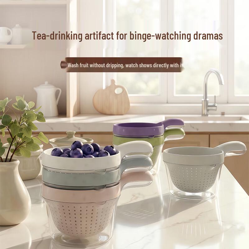 3-Piece Macaron Handheld Drain & Wash Basket Set
