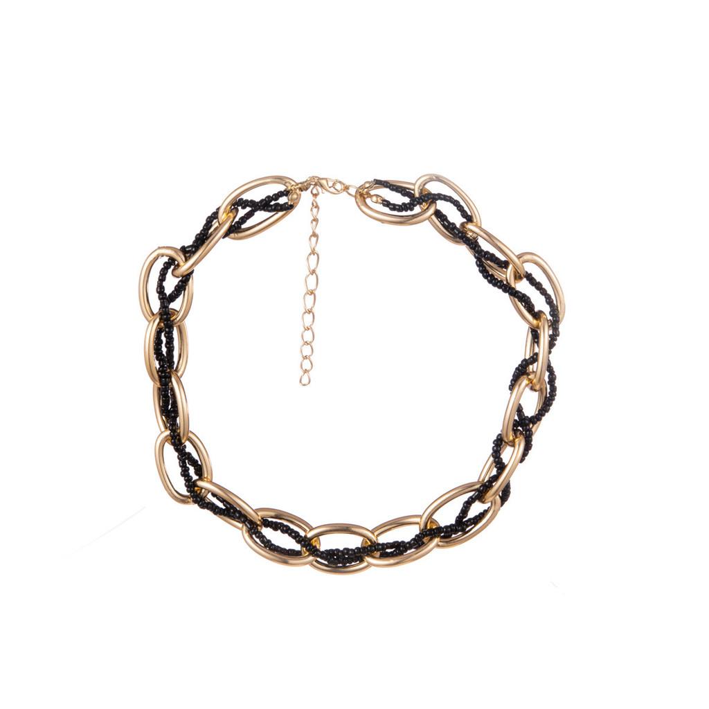 Stylish Geometric Multi-layer Beaded Necklace In Trendy Colors For Fashion Forward Women