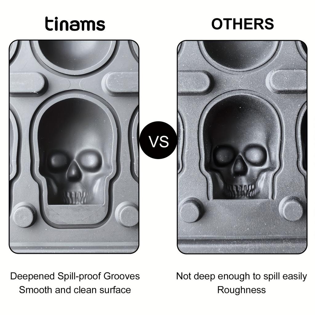 Форма для льда в виде черепа, силиконовые 3D-формы для кубиков льда, не содержащие бисфенол А, формочки для льда для морозильника, ужасная форма для приготовления коктейлей в виде черепа