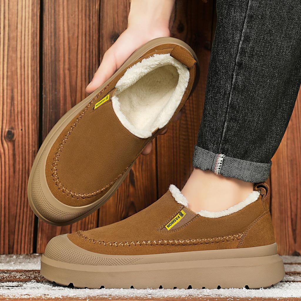 Обувь Мужская хлопковая обувь Легкие дутики Зимние ботинки с флисовой подкладкой Утепленные короткие ботинки Зимостойкая и теплая зимняя обувь Повседневные мужские ботинки