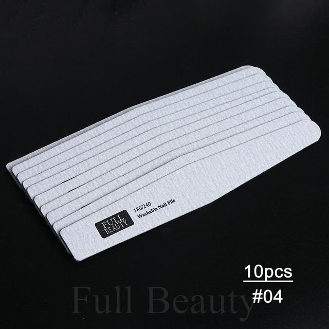 10 шт. косметические шлифовальные пилочки для ногтей 180/240 салонные инструменты для дизайна ногтей Маникюрные пилочки для ногтей и буфер для ногтей