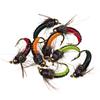 8PCS #12 Brass Bead Head Fast Sinking Nymph Scud Fly Bug Worm for Trout Fishing Nymphing Artificial Insect Bait Lure