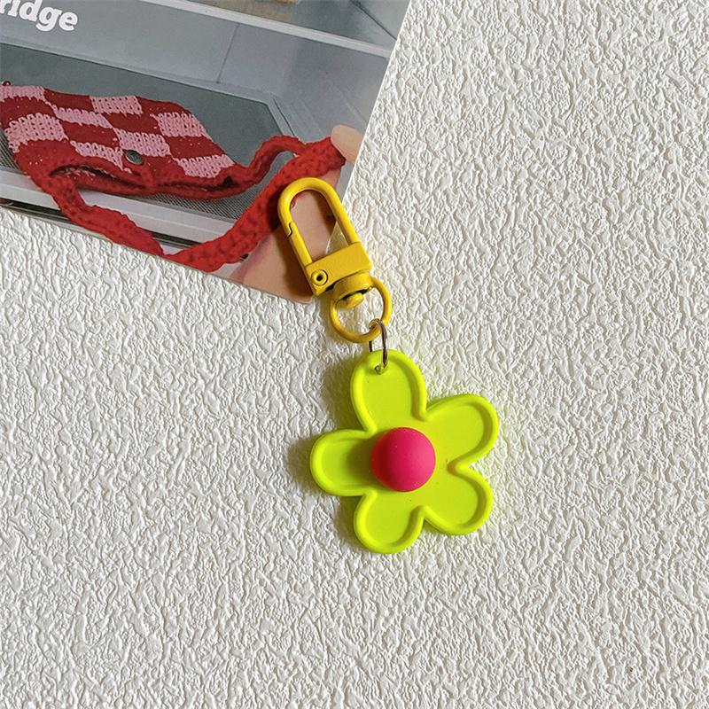 Корейский брелок с цветочным принтом в виде конфеты, милый цветочный брелок, держатель для ключей от машины, сумка, кулон, украшение для рюкзака, подарки для лучших друзей