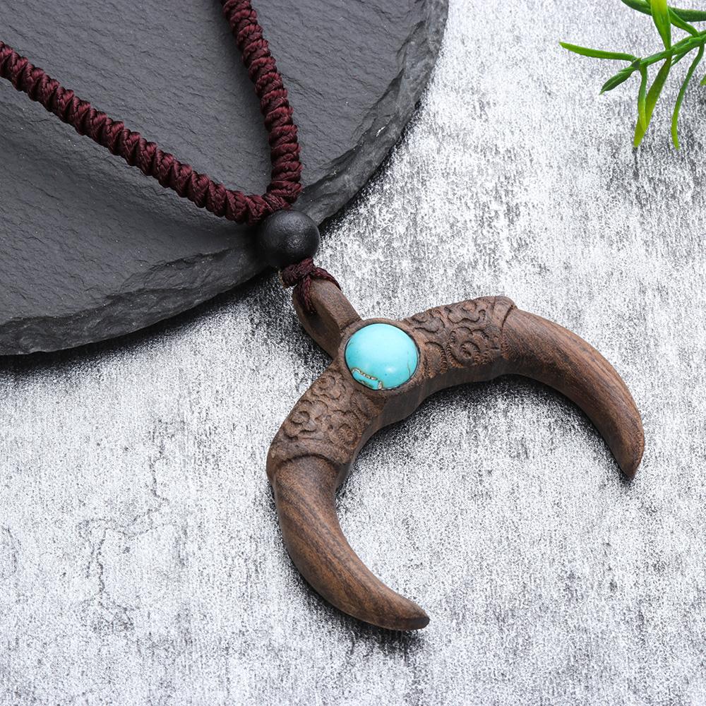 Лучшие подарки свитер ювелирные изделия этнический стиль ручная работа деревянное ожерелье натуральный камень сандаловое дерево кулон