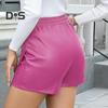 Мини-юбка с высокой талией, однотонный утягивающий дизайн, искусственная кожа, обтягивающая бедра, юбка на каждый день