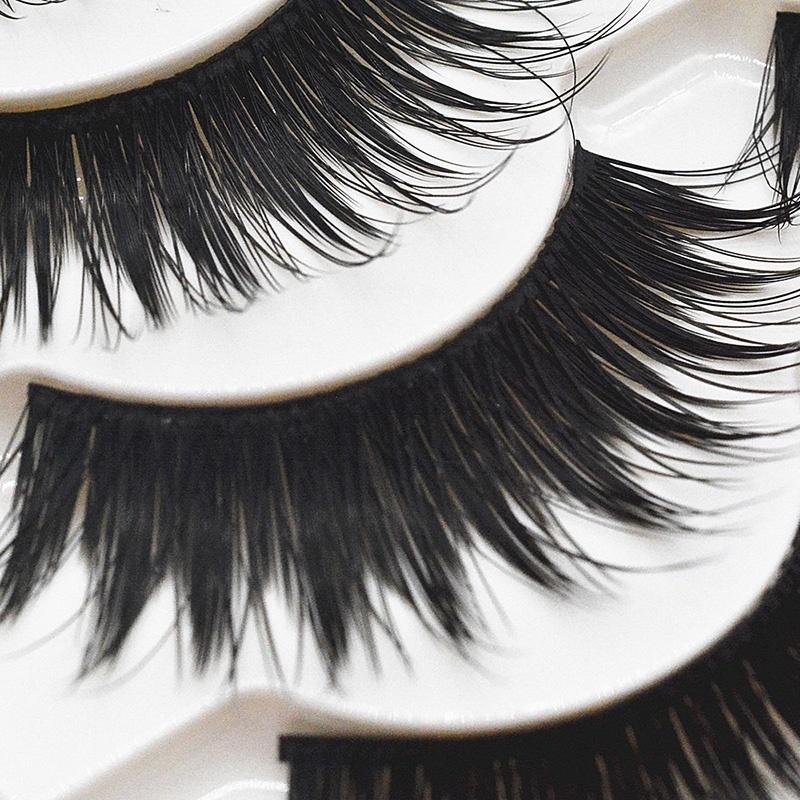 5 Pairs Handmade Black Voluminous False Eyelashes Makeup Very Thick Long Fake Eye Lashes Extention T