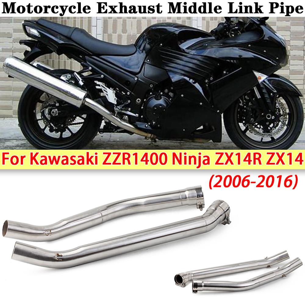Слипон для Kawasaki ZZR1400 Ninja ZX14R ZX14 2006-2016 Мотоциклетный выхлоп Средняя соединительная трубка 51 мм Escape Moto Глушитель Средняя трубка