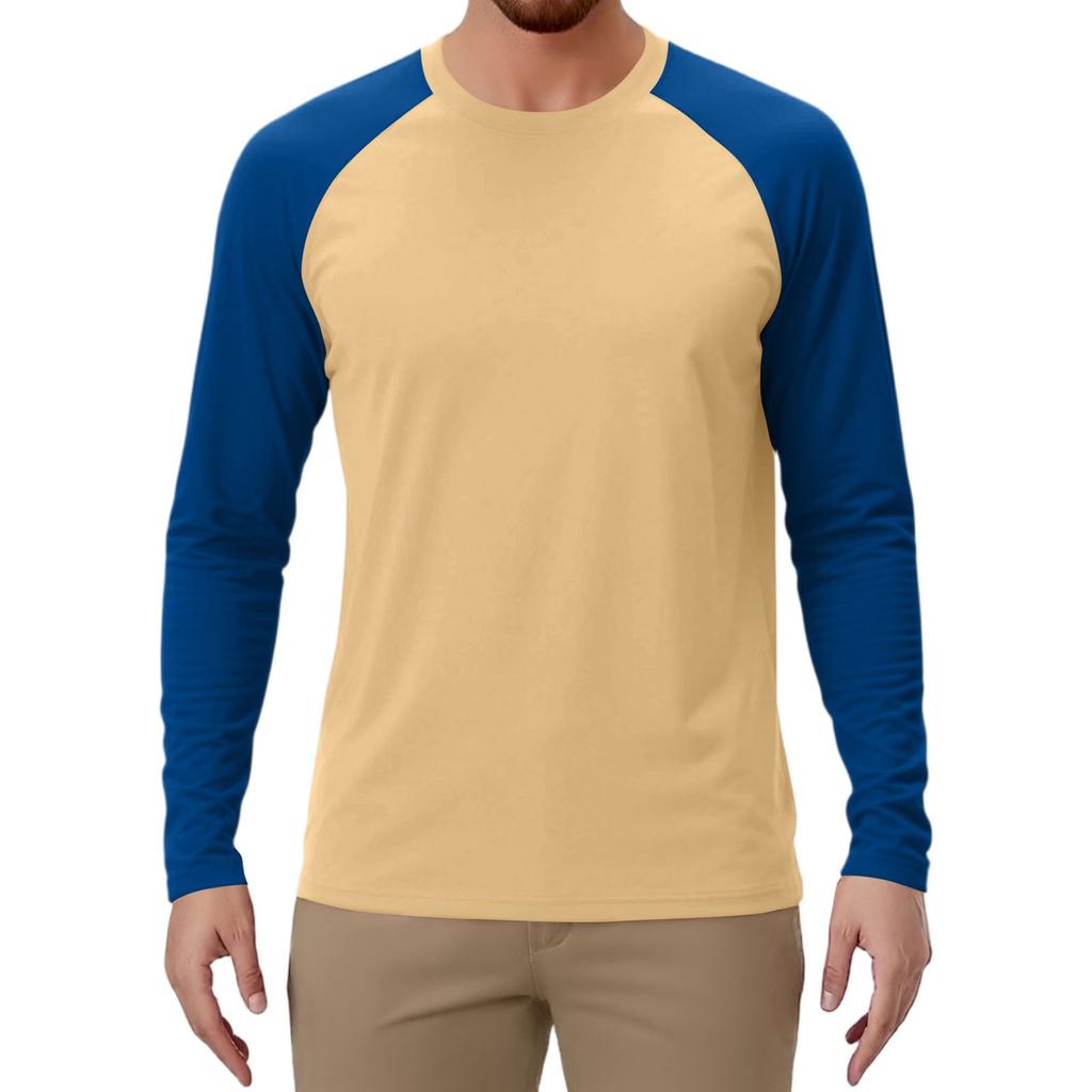 Мужской спортивный топ с длинным рукавом реглан контрастного цвета