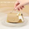 Packaging Box Ribbon Bow Handle Design Handbag Shape Faux Leather Wedding Favors Gift Candy Bag Household Accessories